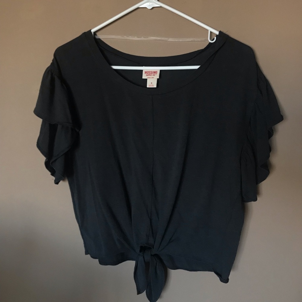 Dark Gray Front Tie Shirt